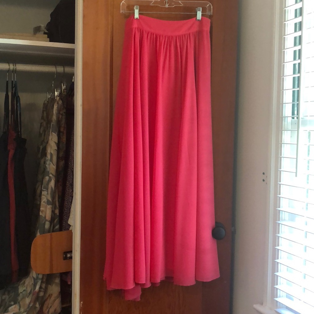 Anthropologie hot pink maxi skirt